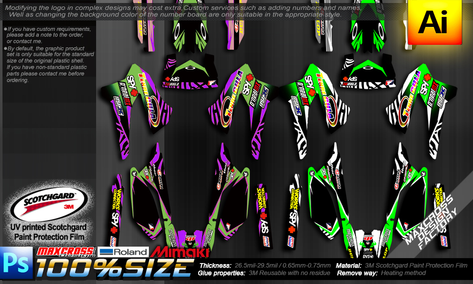 KAWASAKI KLX250/300S KLX250/300SM 2008-2024' MSP STYLE